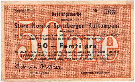 Meyer Eek Auksjon 50 øre 1939 40 Serie Y SNSK RRR seddel Kv 1