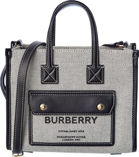 Burberry Freya Mini Canvas Leather Tote ShopStyle