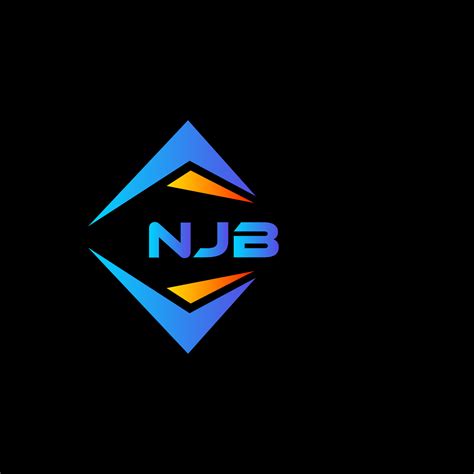 NJB abstract technology logo design on Black background. NJB creative