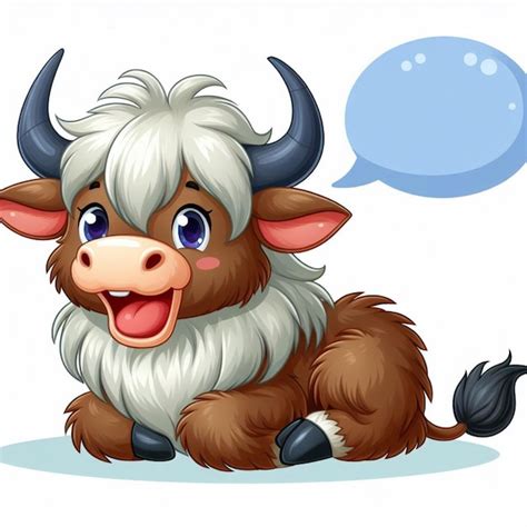 Premium Vector Cute Yak Vector Cartoon Illustration