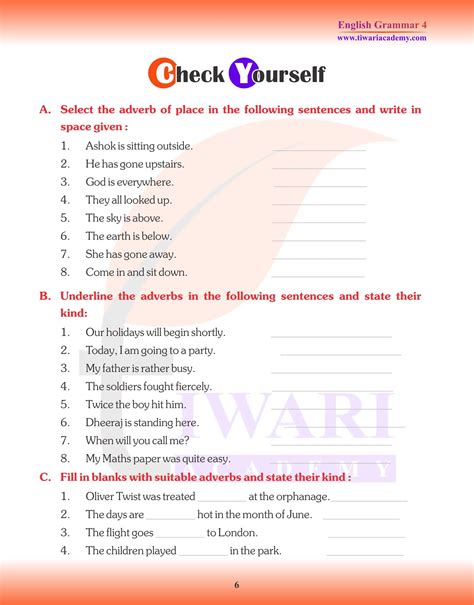 Cbse Ncert Class English Grammar Chapter Adverb And Its Kinds