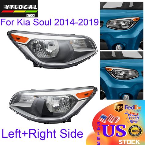 Pair Replacement Left Right For Kia Soul 2014 2019 Headlights