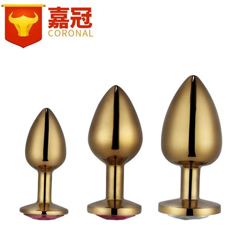 3pcs Set Gold Butt Plug Small Medium Big Stainless Steel Metal Anal