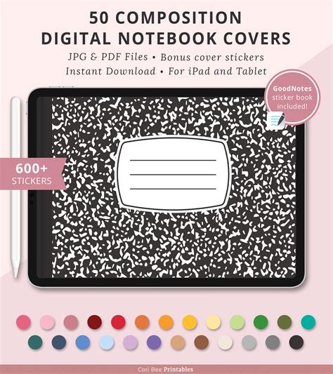 Composition Book Digital Notebook Covers Composition Book Covers