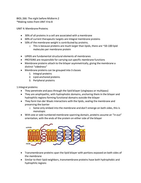 Biol Unit Biol The Night Before Midterm Making Notes