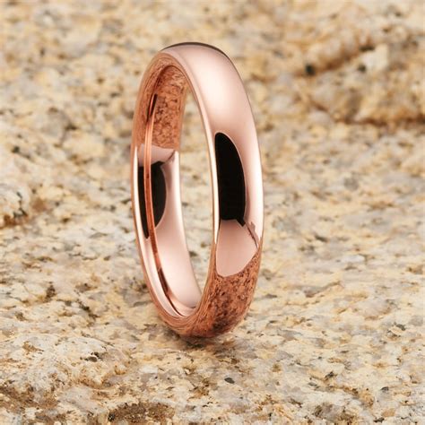 Rose Gold Tungsten Ring 4mm Rose Gold Tungsten 18k Rose Etsy