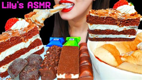 Asmr Chocolate Mukbang Smores Dip Chocolate Cream Cake Kinder Bueno