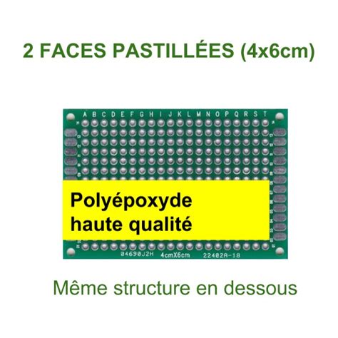 VE Plaque pastillée 4 x 6cm double face haute qualité DuinoEDU