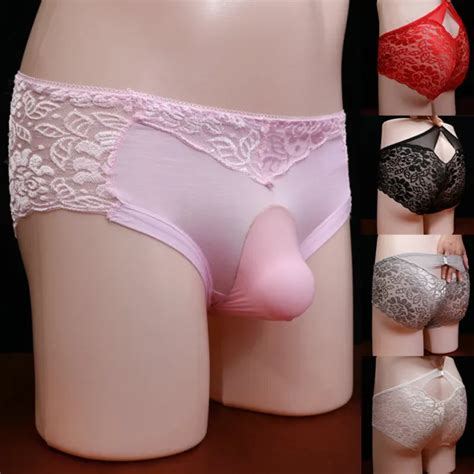 Men S Lace G String Sissy Pouch Panties Thong Bikini Briefs Underpant