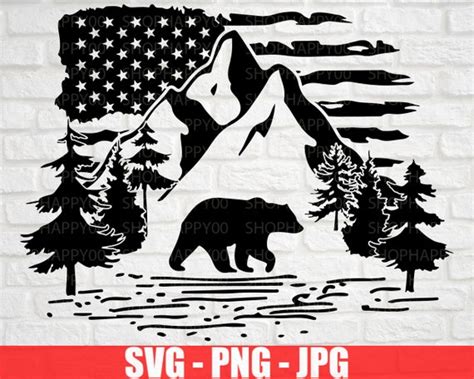 Mountain SVG Camping SVG Flag Svg Bear Svg Hunting Svg Etsy