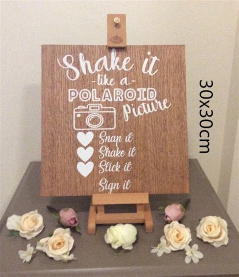 Rustic Wooden Wedding Sign Shake It Like A Polaroid Picture Etsy