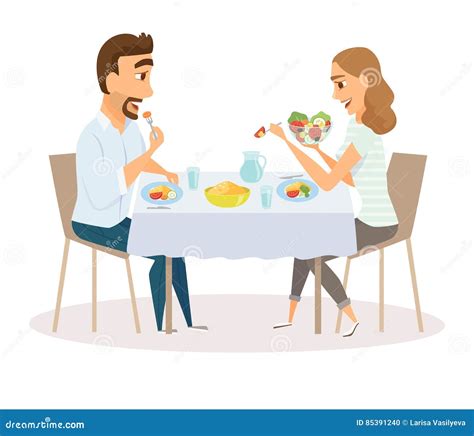 Couple Is Eating Indian Food Characters In Relationship Are Having Date In The Pink Restaurant