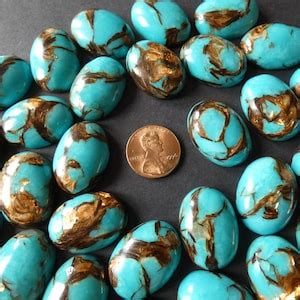 25 25 5mm Regalite Bronzite Cabochon Dyed Oval Cabochon Teal Blue