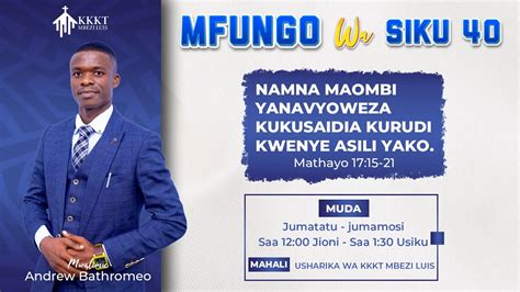 Ibada Ya Kwaresma Jumatano Maombi Ya Mfungo Wa Siku Mwl