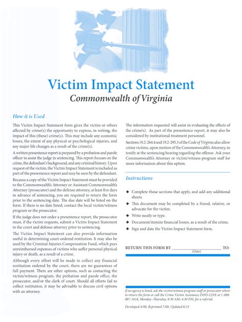 Victim Impact Statement Example Fill Out Sign Online DocHub