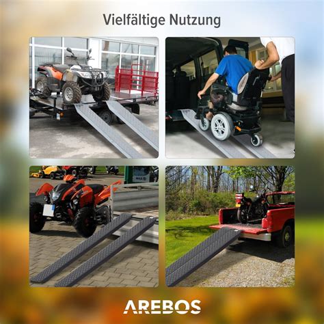 AREBOS 2x Auffahrrampe Max 400 Kg Laderampe Verladerampe Autorampe