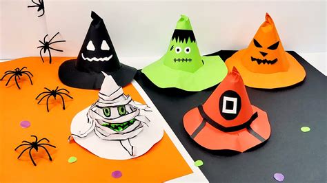 Diy Mini Scary Witch Hat For Halloween Paper Craft On Hallloween