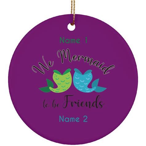 Personalized Mermaid To Be Friends Circle Ornament Society Of Fat Mermaids