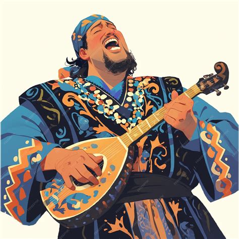 Macedonian Man in Traditional Musicians Costume Performing | Premium AI