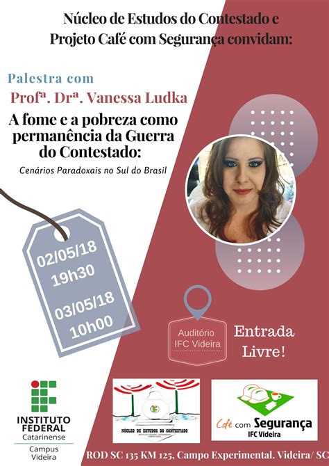 Convite Para Palestra A Professora Vanessa Ludka