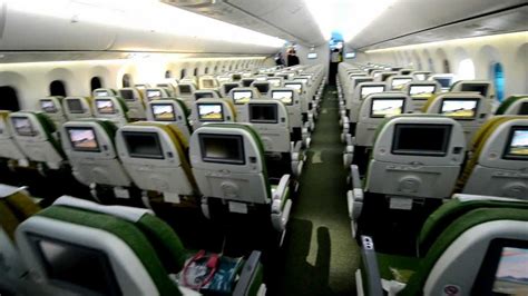 Ethiopian Airlines Boeing 787 Dreamliner In Fra Economy Class Cabin