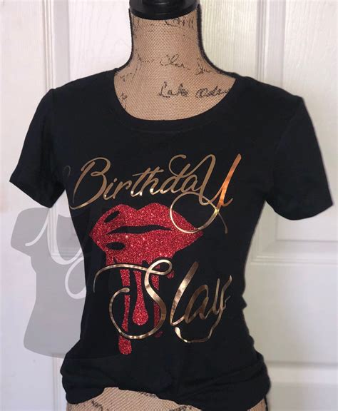 Birthday Shirts For Women Black Birthday Slay Shirt Birthday Girl