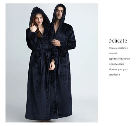 2021 Lovers Plus Size Hooded Extra Long Flannel Warm Bathrobe Men Women Thickening Winter Kimono