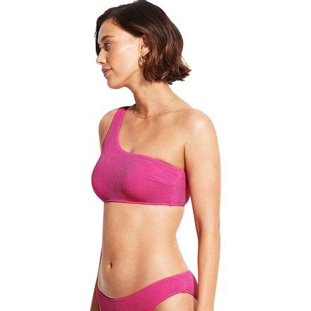 Seafolly Sea Dive One Shoulder Bandeau Bikini Top Women S Women