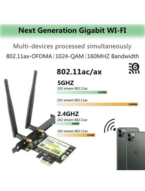 Ziyituod Wifi Pcie Card Ax Mbps Dual Band Ghz Ghz