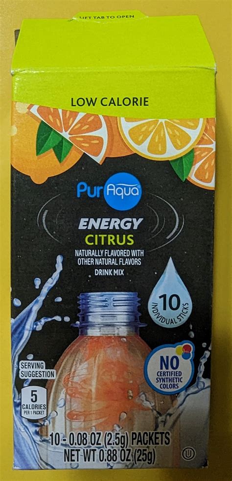 Puraqua Energy Citrus Drink Mix Sticks Aldi The Budget Reviews