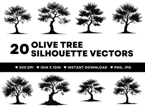 20 Olive Tree Silhouettes Graphic By Designscape Arts · Creative Fabrica