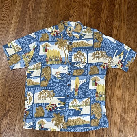 Kahala Hawaiian Button Down Large Gem