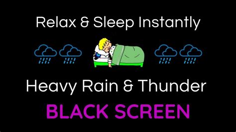 Rain Sounds For Sleeping Black Screen Rain And Thunder Sounds Black