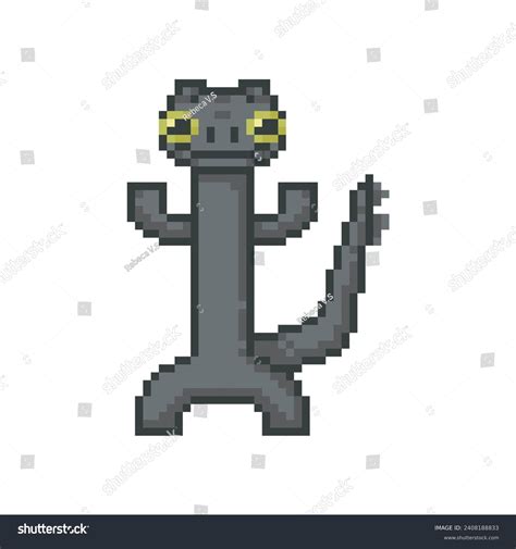 Black Dragon Dancing Pixel Art Meme Royalty Free Stock Vector