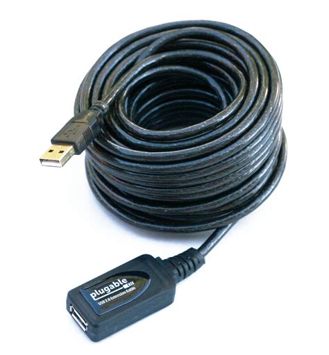 Plugable 10 Meter 32 Foot USB 2 0 Active Extension Cable Type A Male