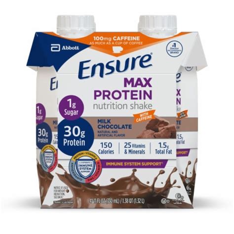 Ensure Milk Chocolate Max Protein Nutrition Shake With Caffeine