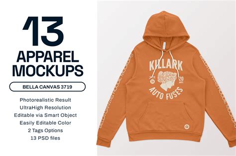 Bella Canvas 3719 Hoodie Mockups - Design Cuts