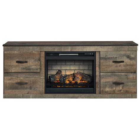 Signature Design By Ashley Trinell Ew0446w8 60 Tv Stand W Electric Fireplace Elgin Furniture