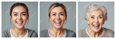 Premium Photo Collage Of One Woman In Different Ages Against Gray