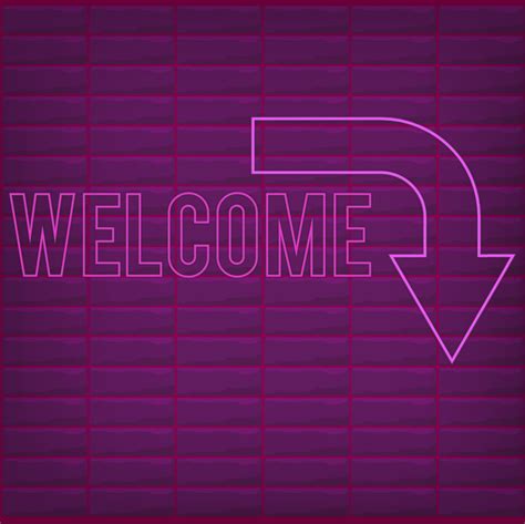 Welcome sign with neon effect pink shiny glow welcome sign purple ...