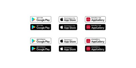 Google Play App Store AppGallery Badges EN RU Figma Community