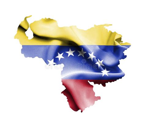 Map of Venezuela with Waving Flag Isolated on White Stock Illustration - Illustration of country ...