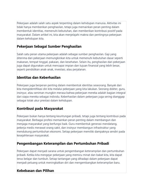 Artikel Tentang Pekerjaan Pdf