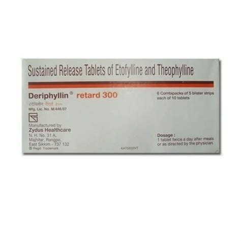 Deriphyllin Retard 300 Etofylline Etophylline Theophylline 30 Tablet