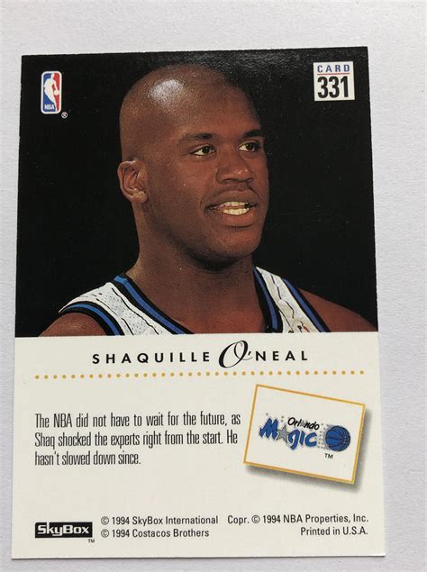 Mavin Shaquille Oneal Rookie Future Shock Skybox Orlando