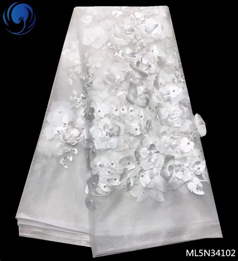 Beautifical White D Laces Fabric African Tulle Net Laces Fabrics