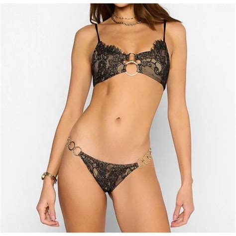 Beach Bunny Swim New Beach Bunny Lexi Lace Bralette Bikini Top In Black Poshmark