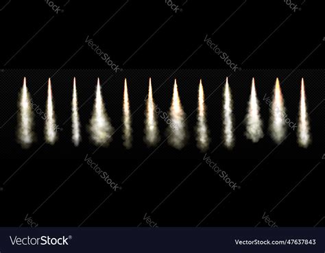 Rocket Launch Smoke Trail With Fire Flame Vector Image