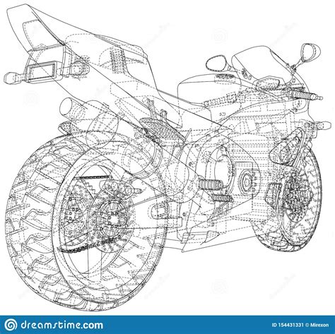 Alambre Marco T Cnico De La Motocicleta Del Deporte Ilustraci N Del