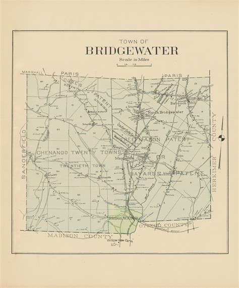 BRIDGEWATER New York 1907 Map | Etsy